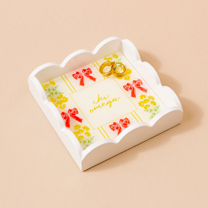 Chi Omega Scallop Trinket Tray