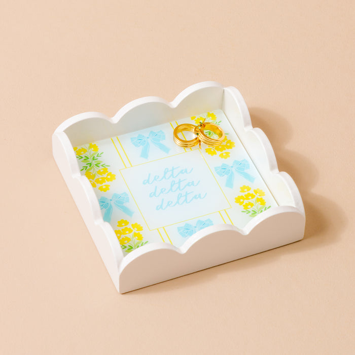 Delta Delta Delta Scallop Trinket Tray
