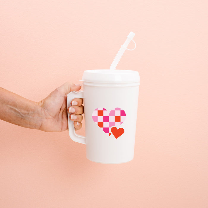 Checkered Heart 22oz Mega Mug