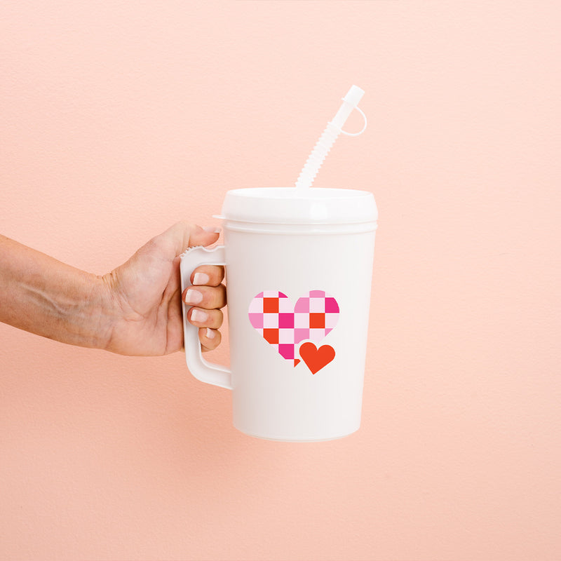 Checkered Heart 22oz Mega Mug