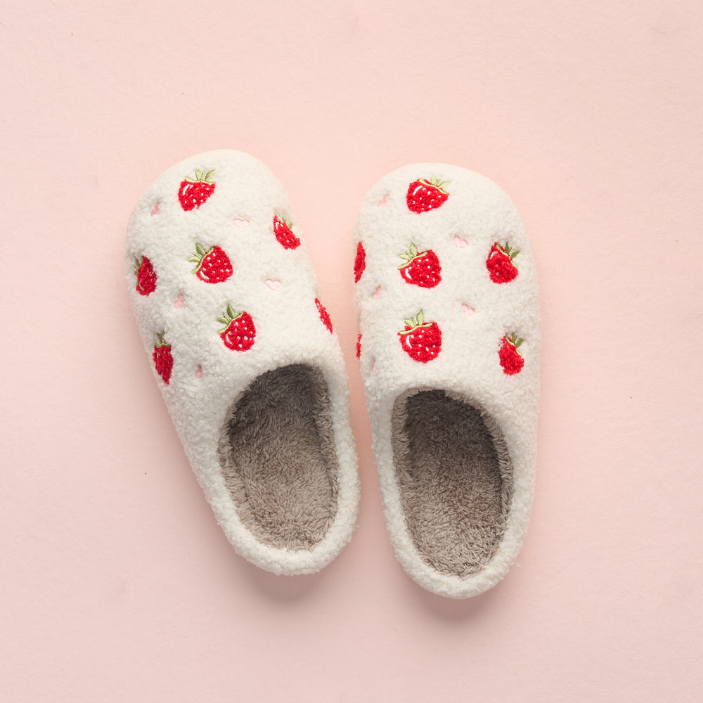 Strawberries Fuzzy Slippers