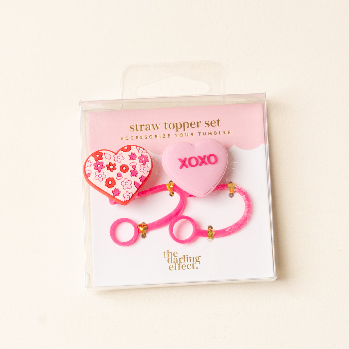 Hugs & Kisses Straw Topper Set