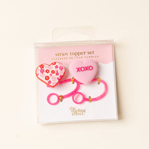 Hugs & Kisses Straw Topper Set