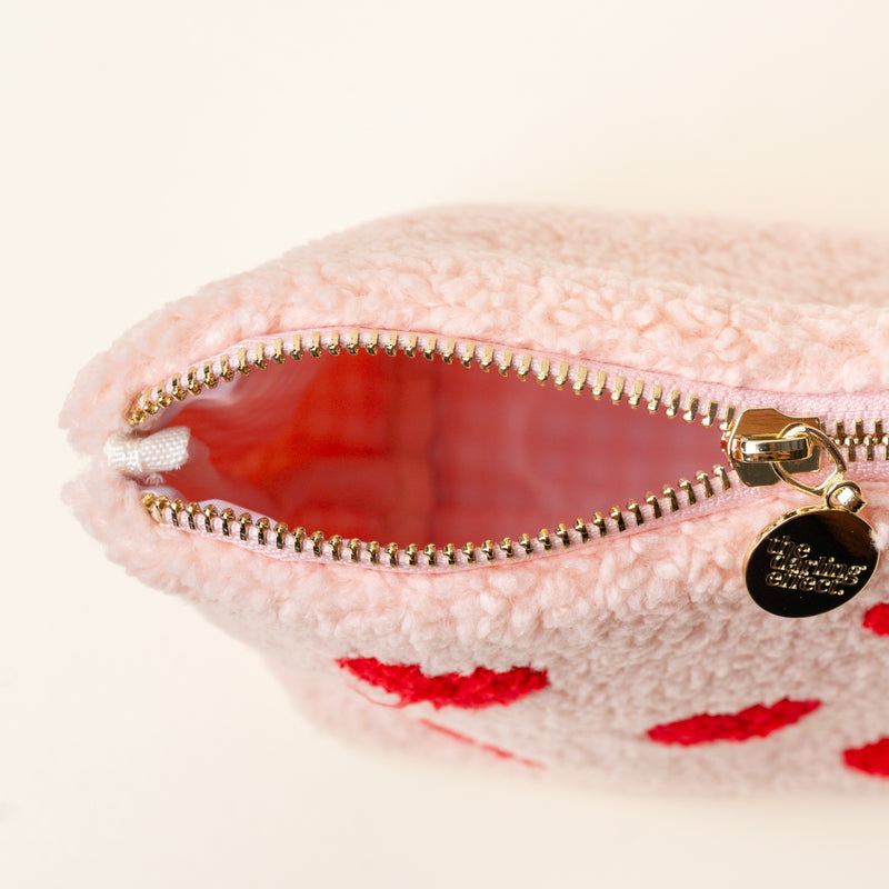 Hearts Pink Teddy Pouch
