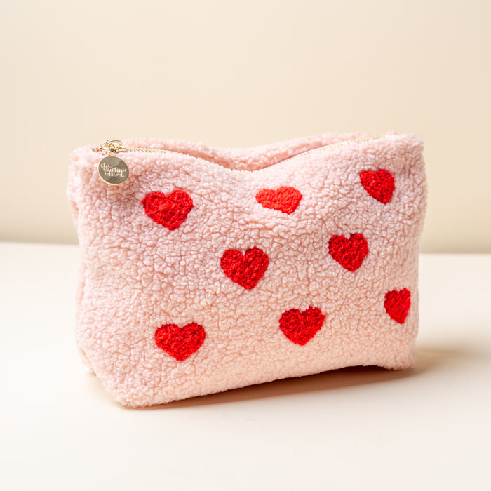 Hearts Pink Teddy Pouch