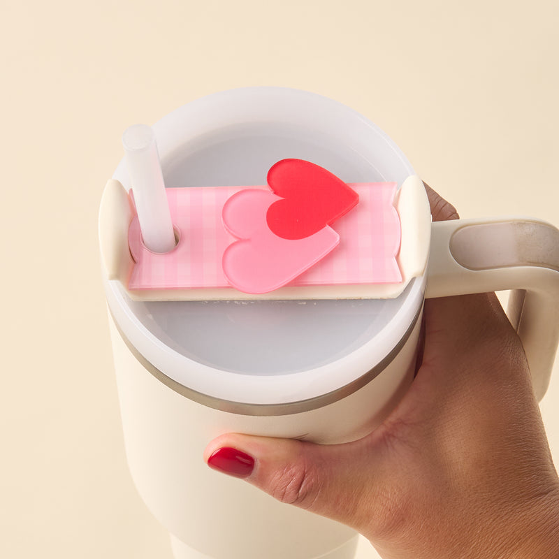Charming Gingham Tumbler Lid Tag