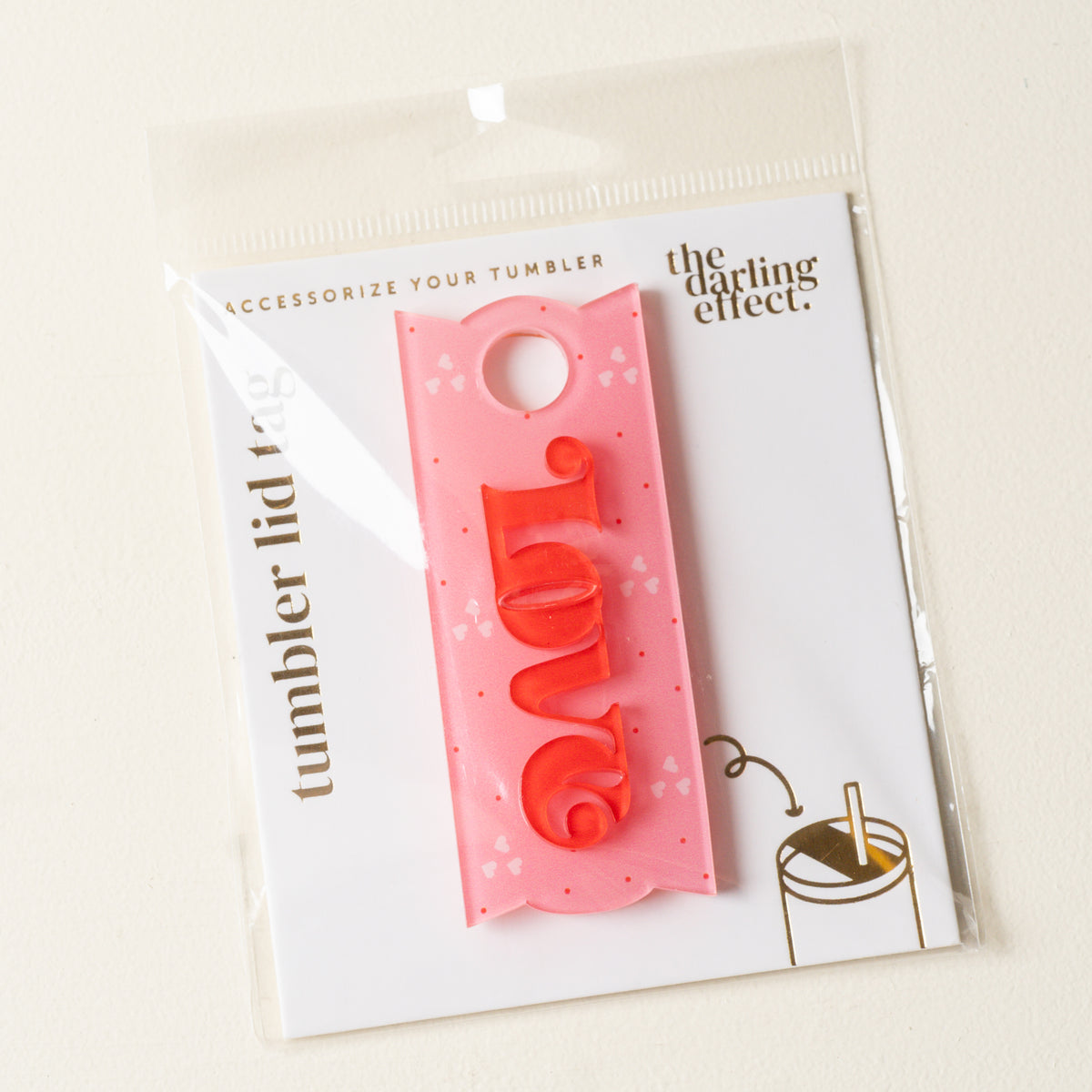 Love Tumbler Lid Tag