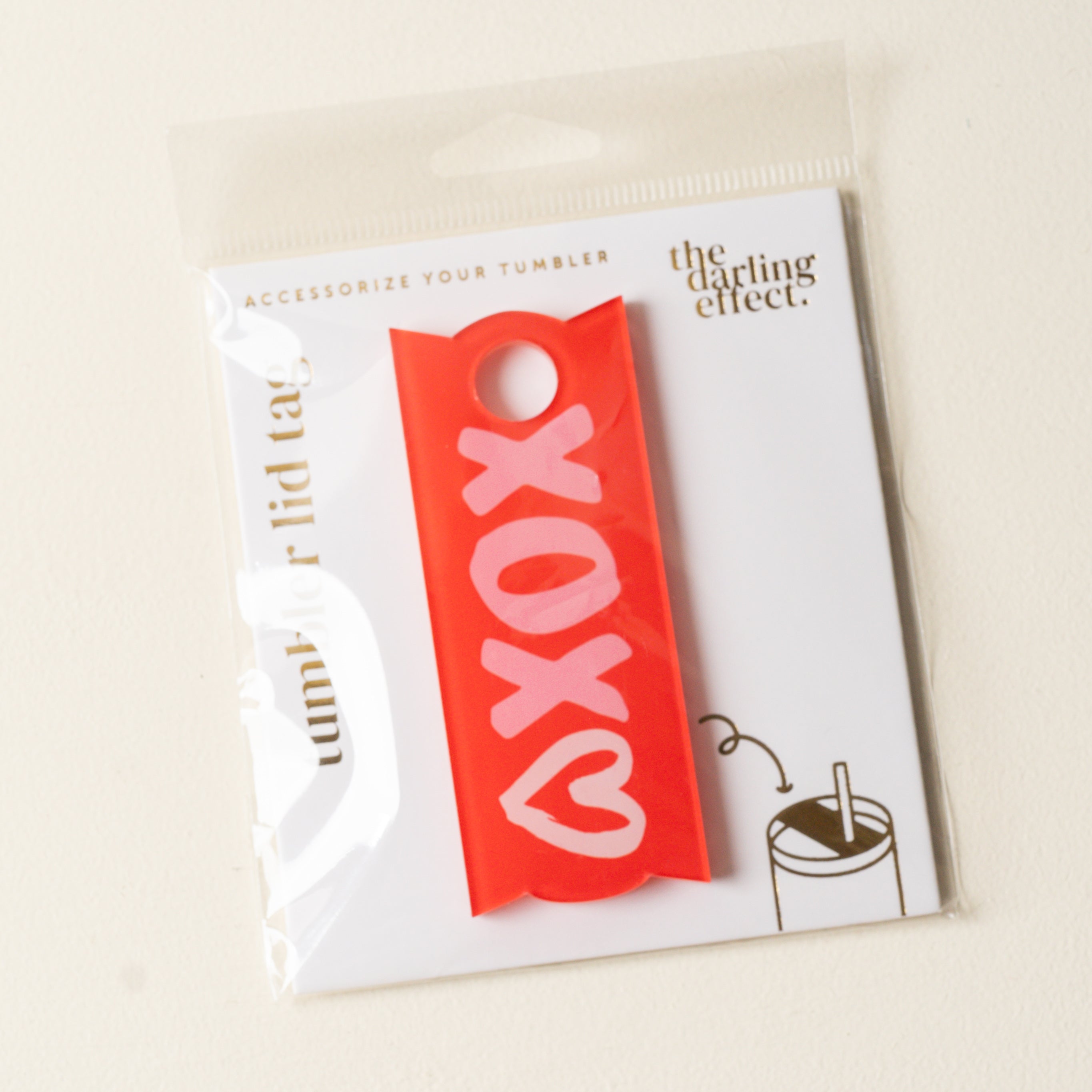 XOXO Tumbler Lid Tag