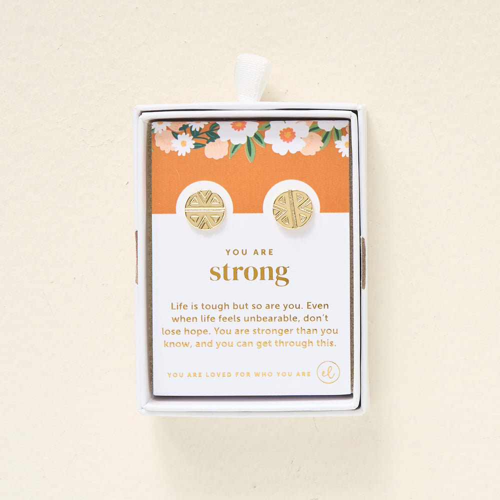 You Are Strong Dainty Stud Earrings