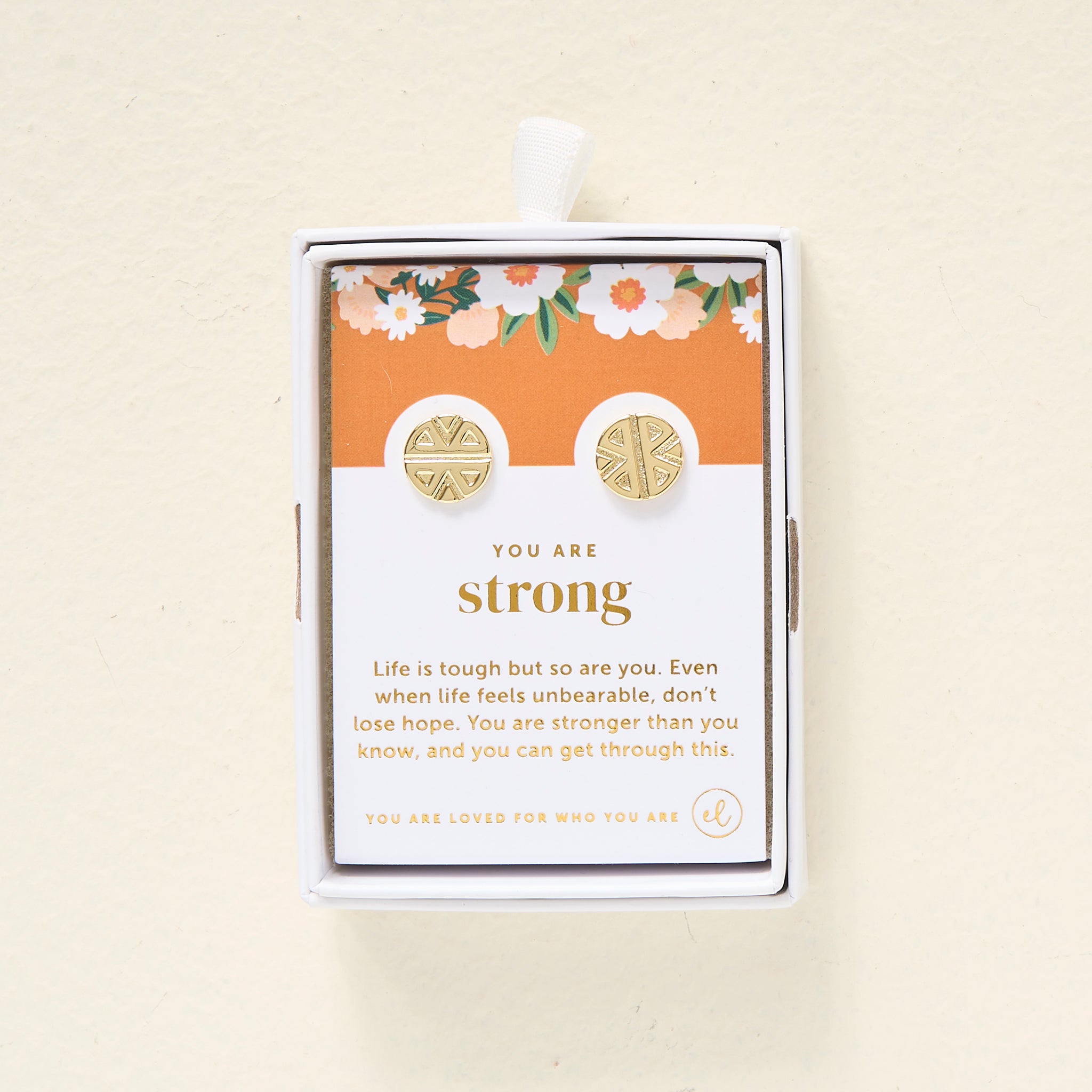 You Are Strong Dainty Stud Earrings