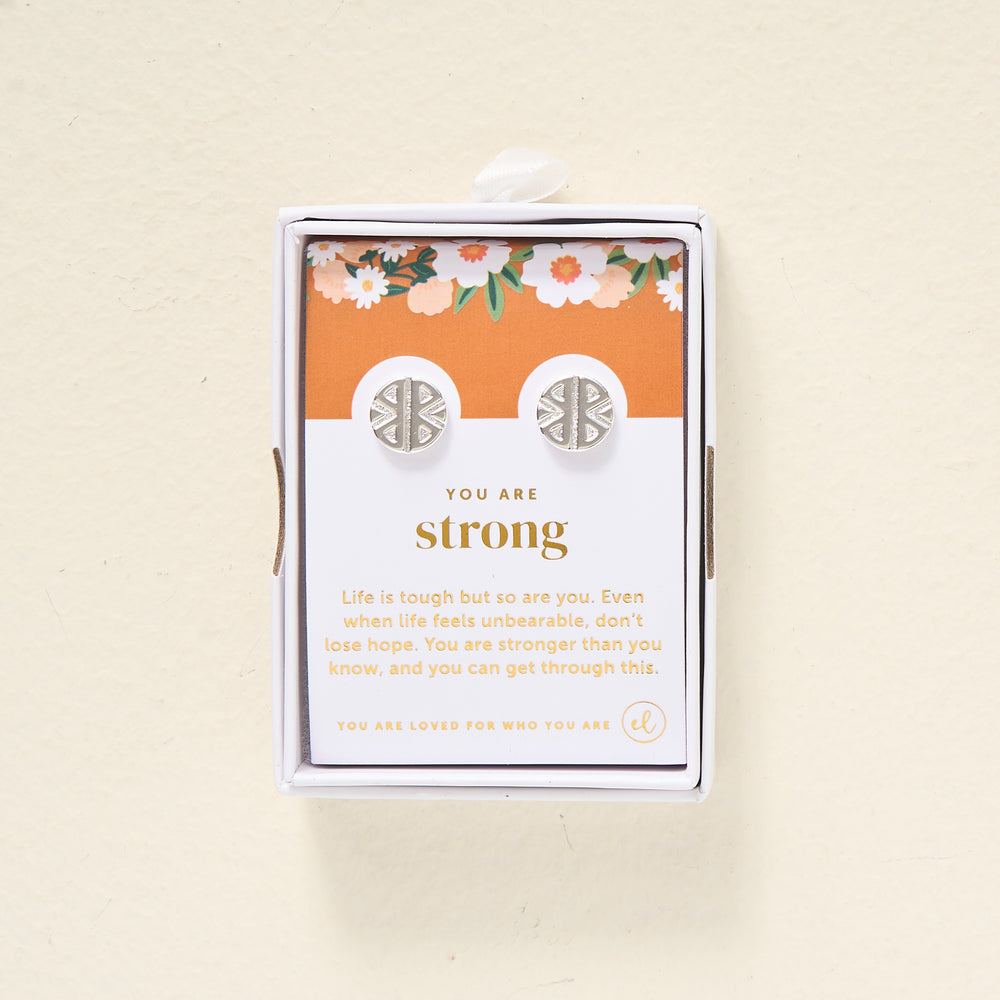 You Are Strong Dainty Stud Earrings
