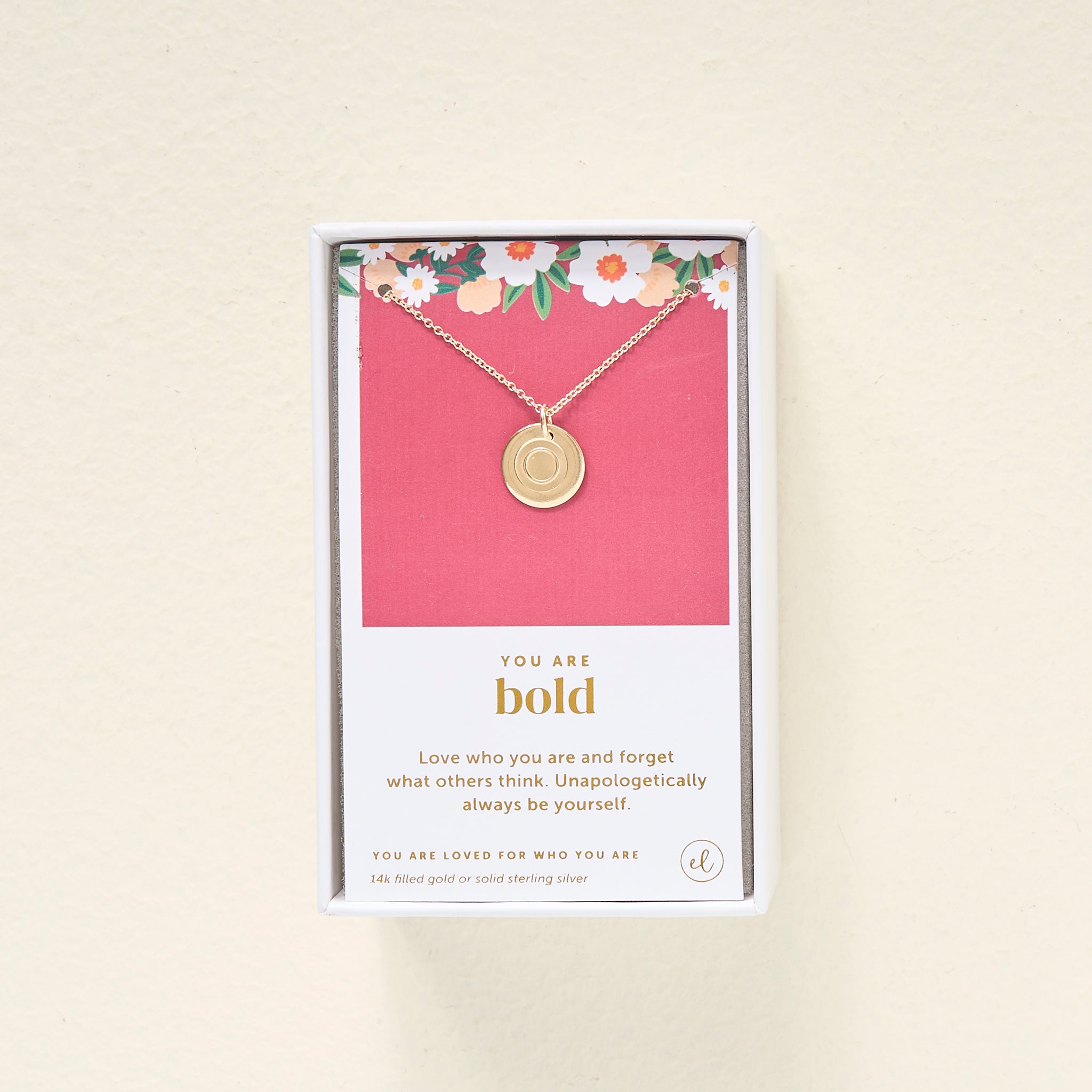 You Are Bold Disc Necklace