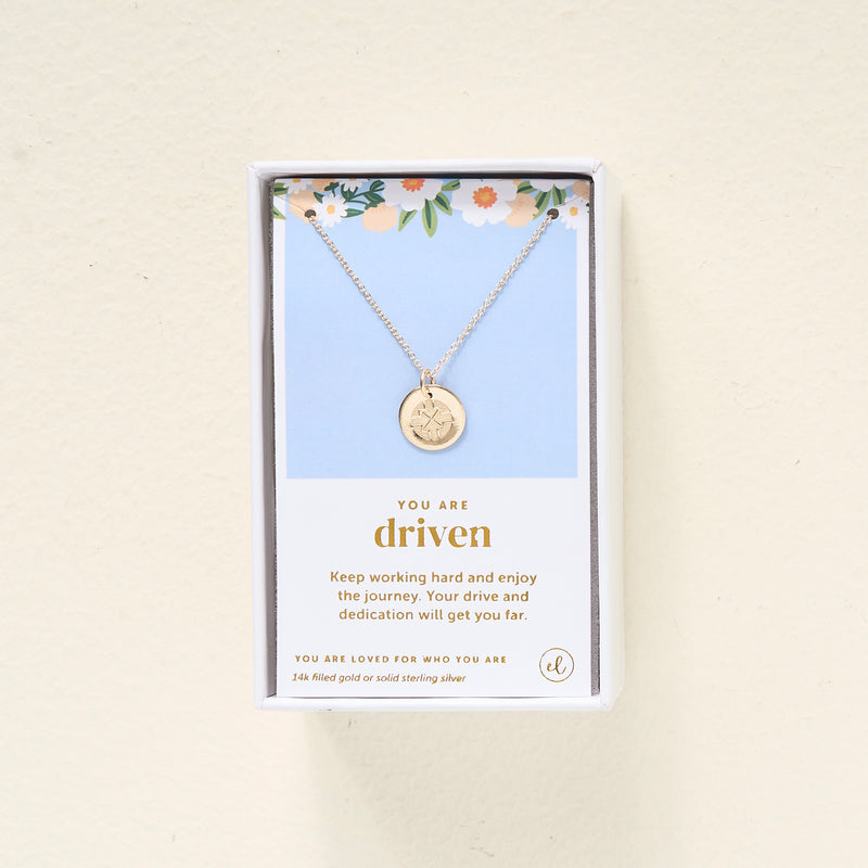 You Are Driven Disc Necklace