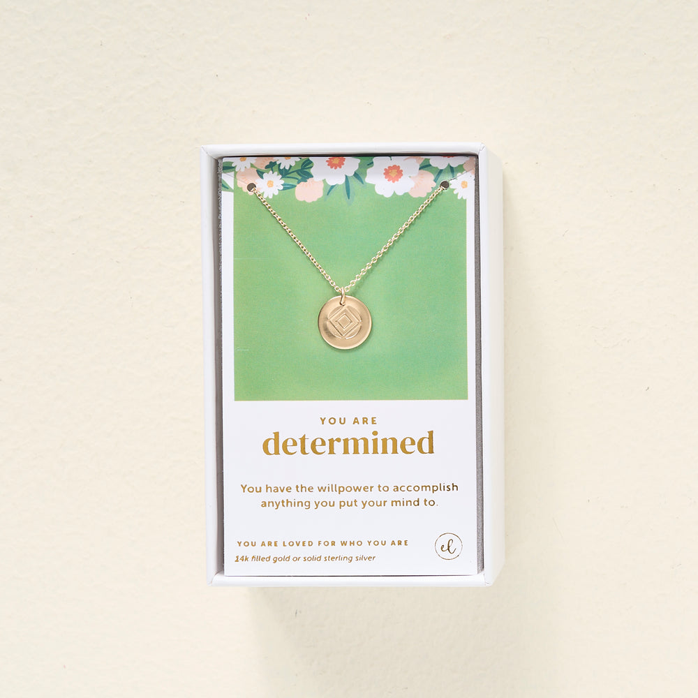 You Are Determined Disc Necklace