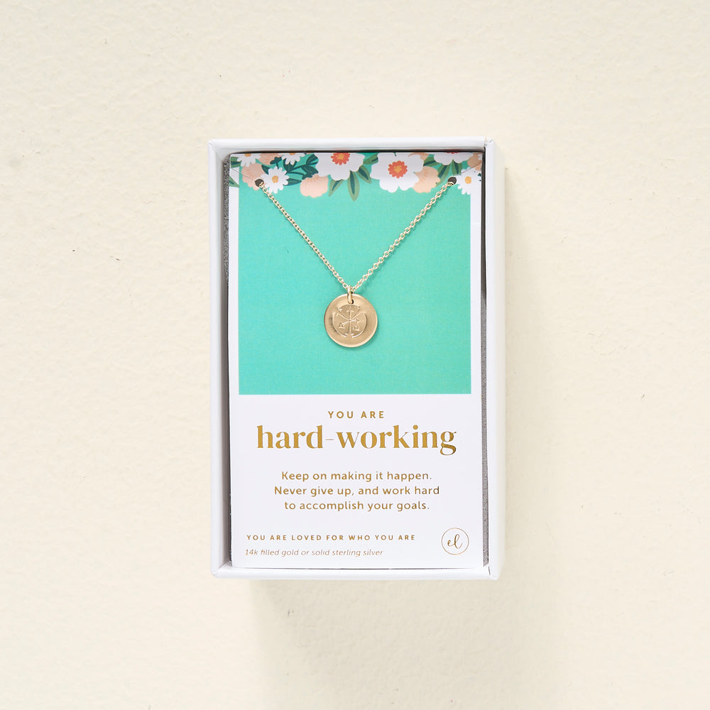 You Are Hard-Working Disc Necklace