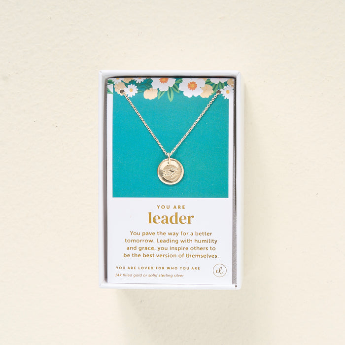 You Are A Leader Disc Necklace