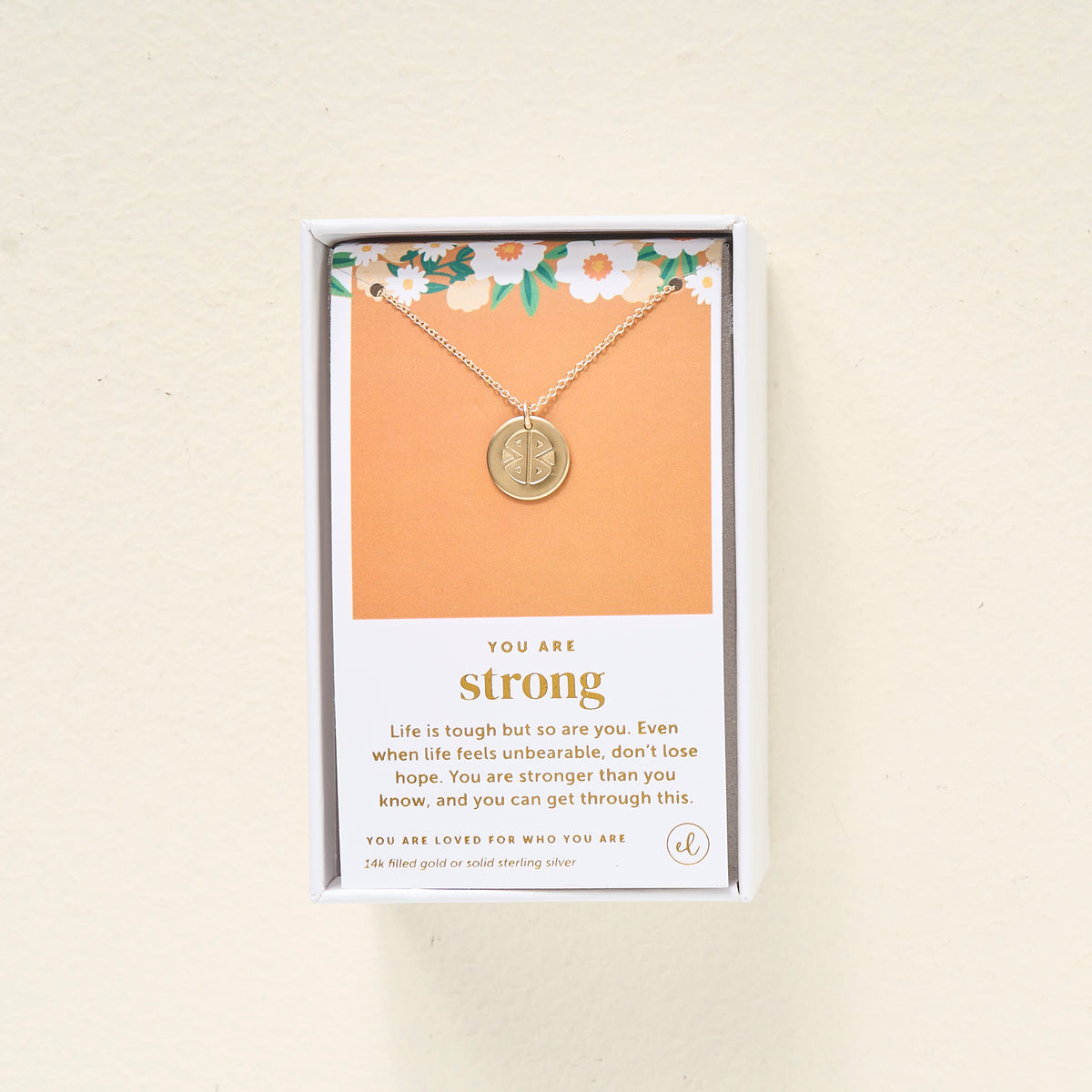 You Are Strong Disc Necklace