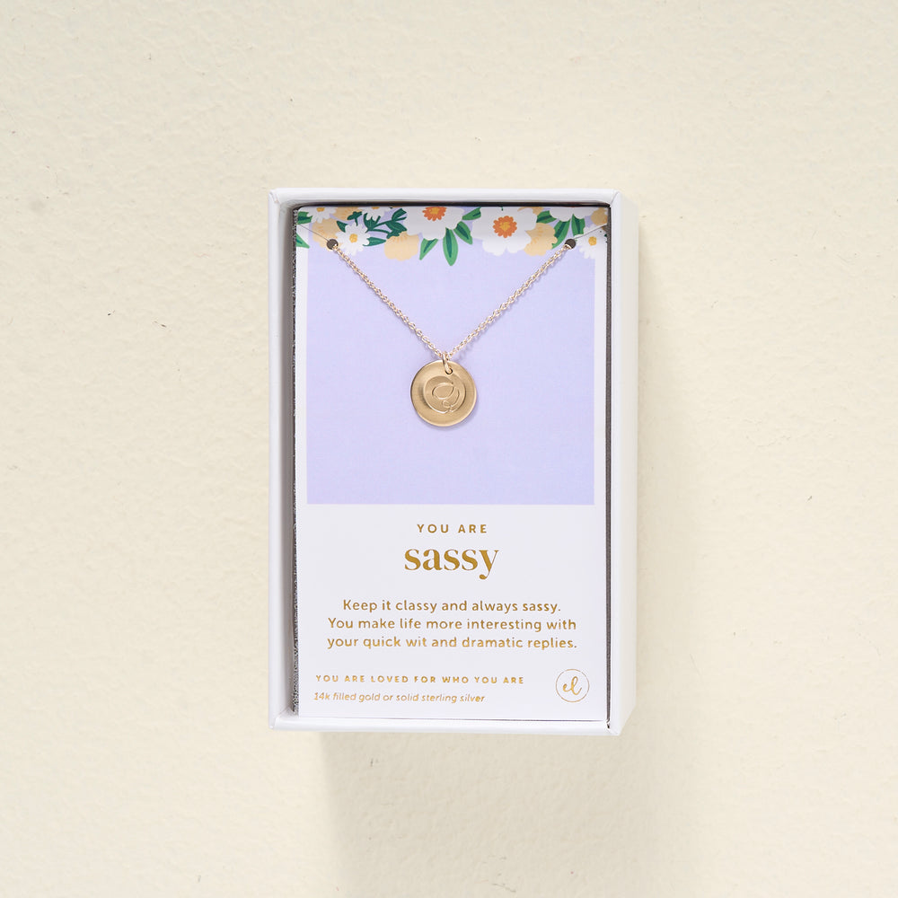 You Are Sassy Disc Necklace