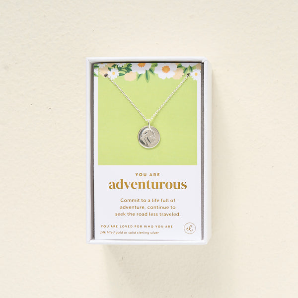 You Are Adventurous Disc Necklace