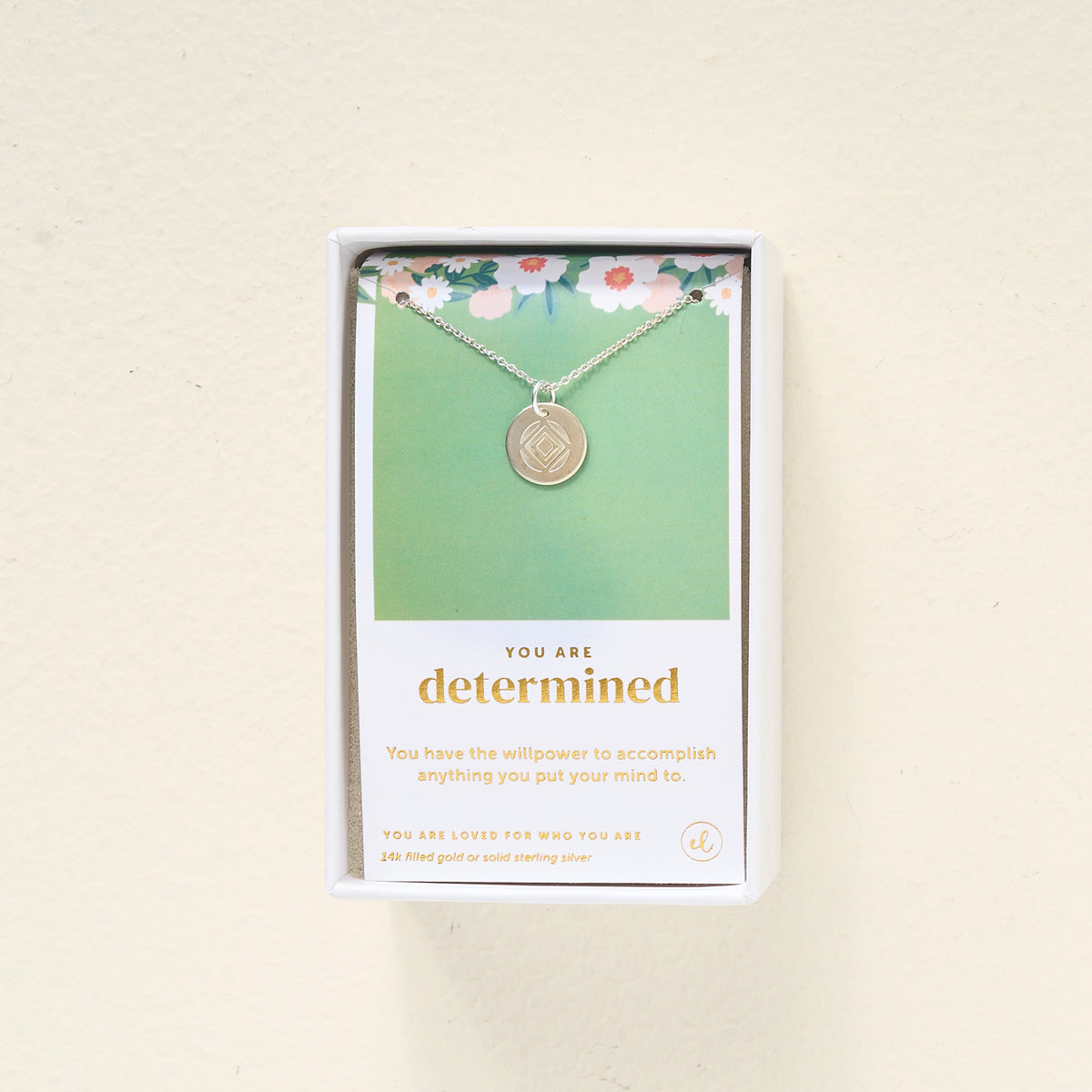 You Are Determined Disc Necklace