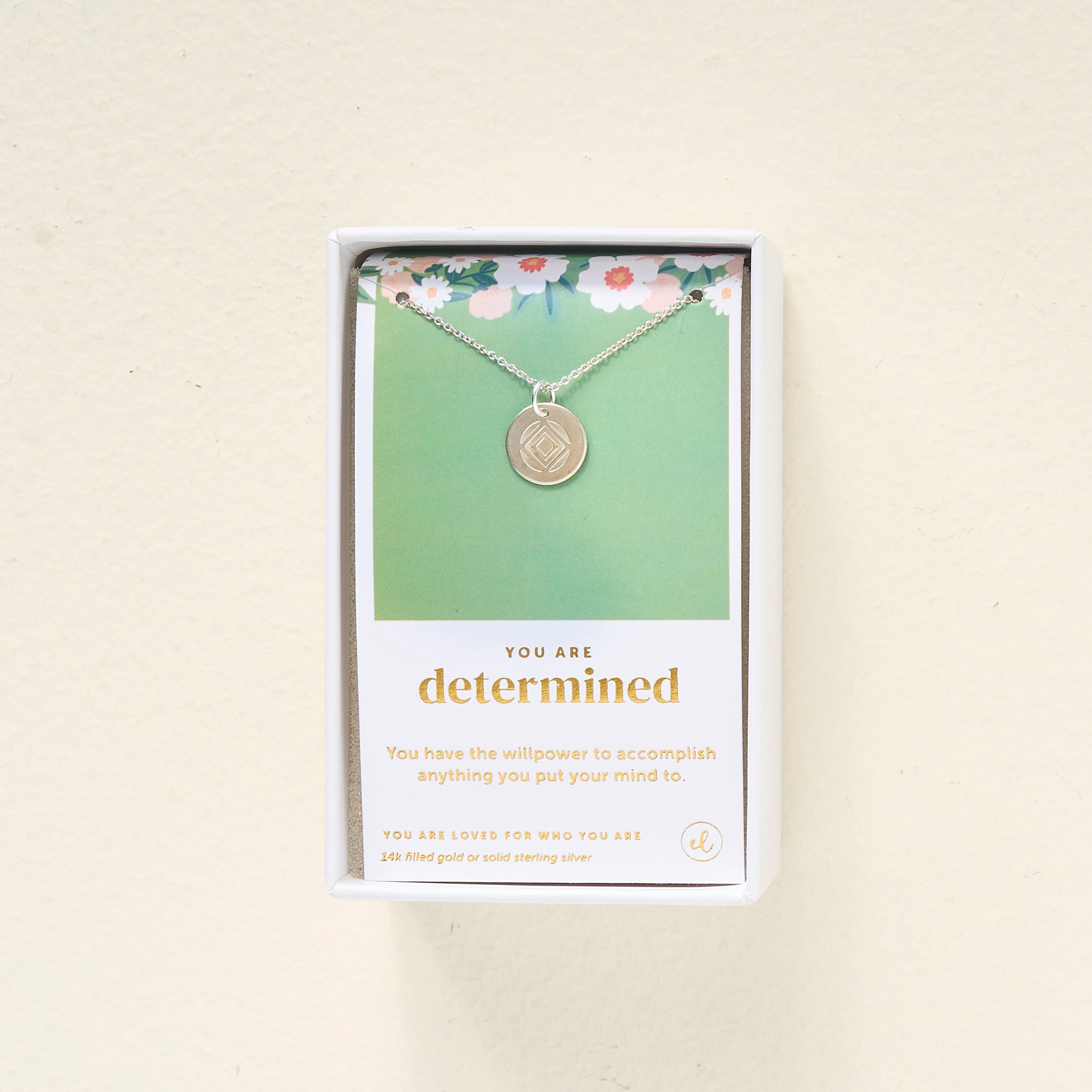 You Are Determined Disc Necklace