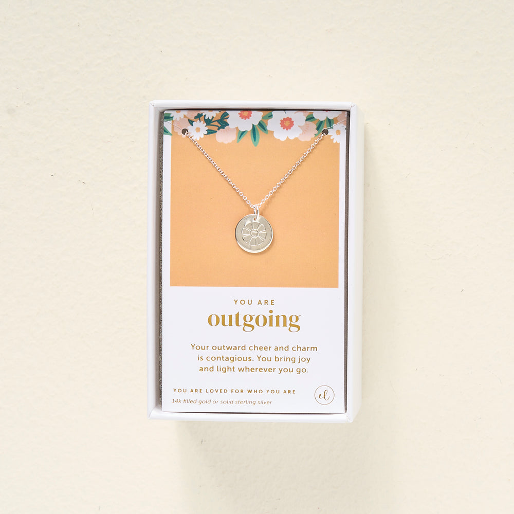 You Are Outgoing Disc Necklace
