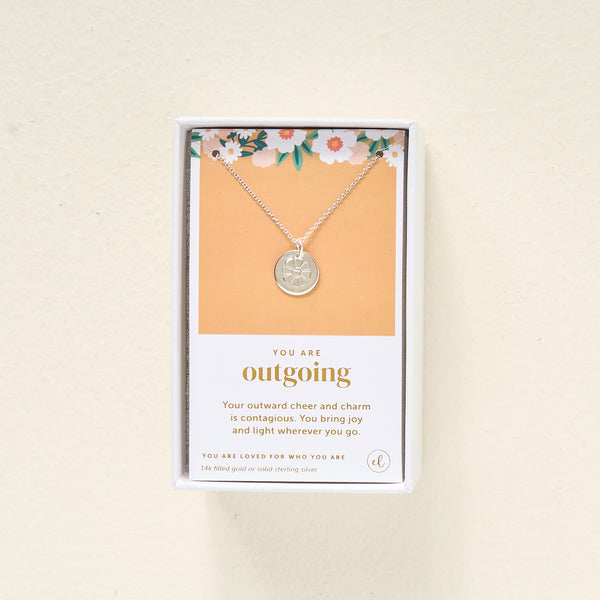 You Are Outgoing Disc Necklace