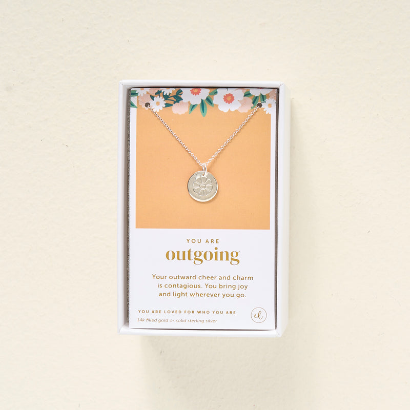 You Are Outgoing Disc Necklace