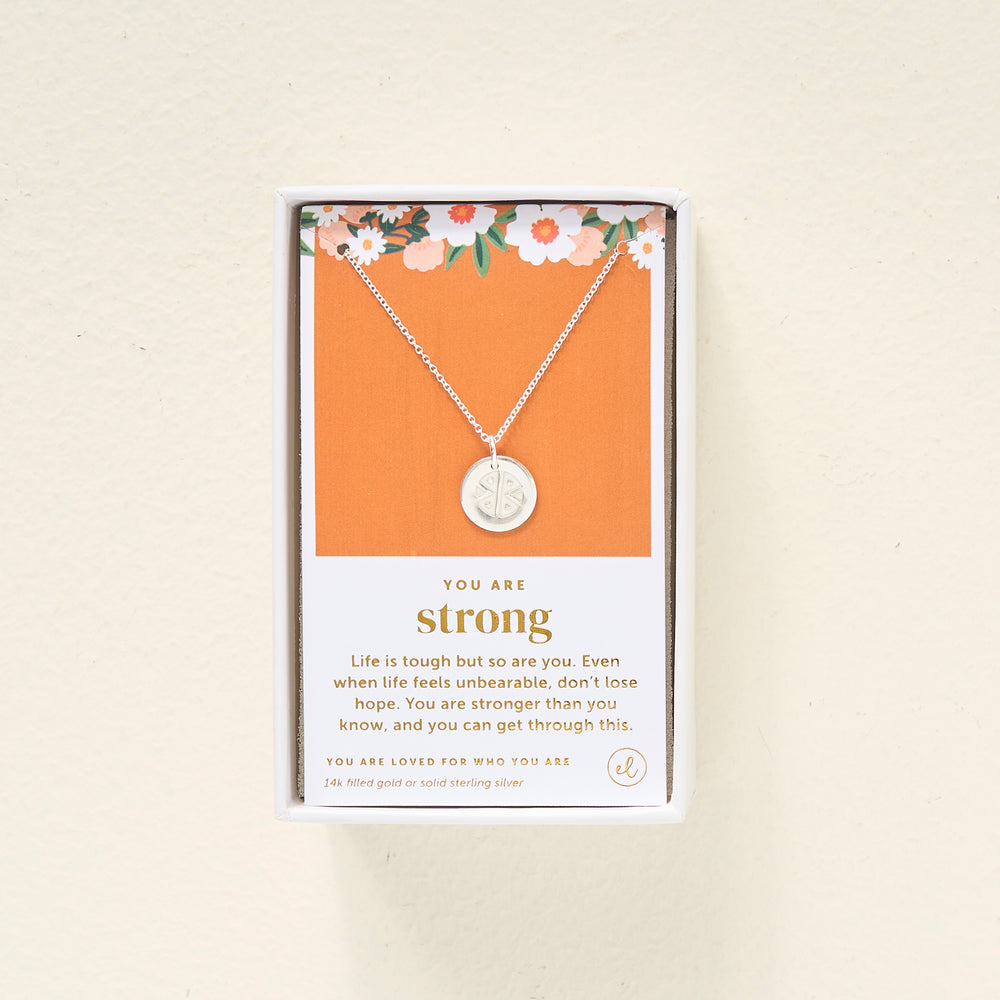 You Are Strong Disc Necklace