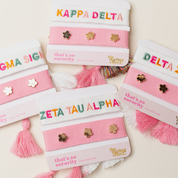 Alpha Gamma Delta Woven Bracelet Set