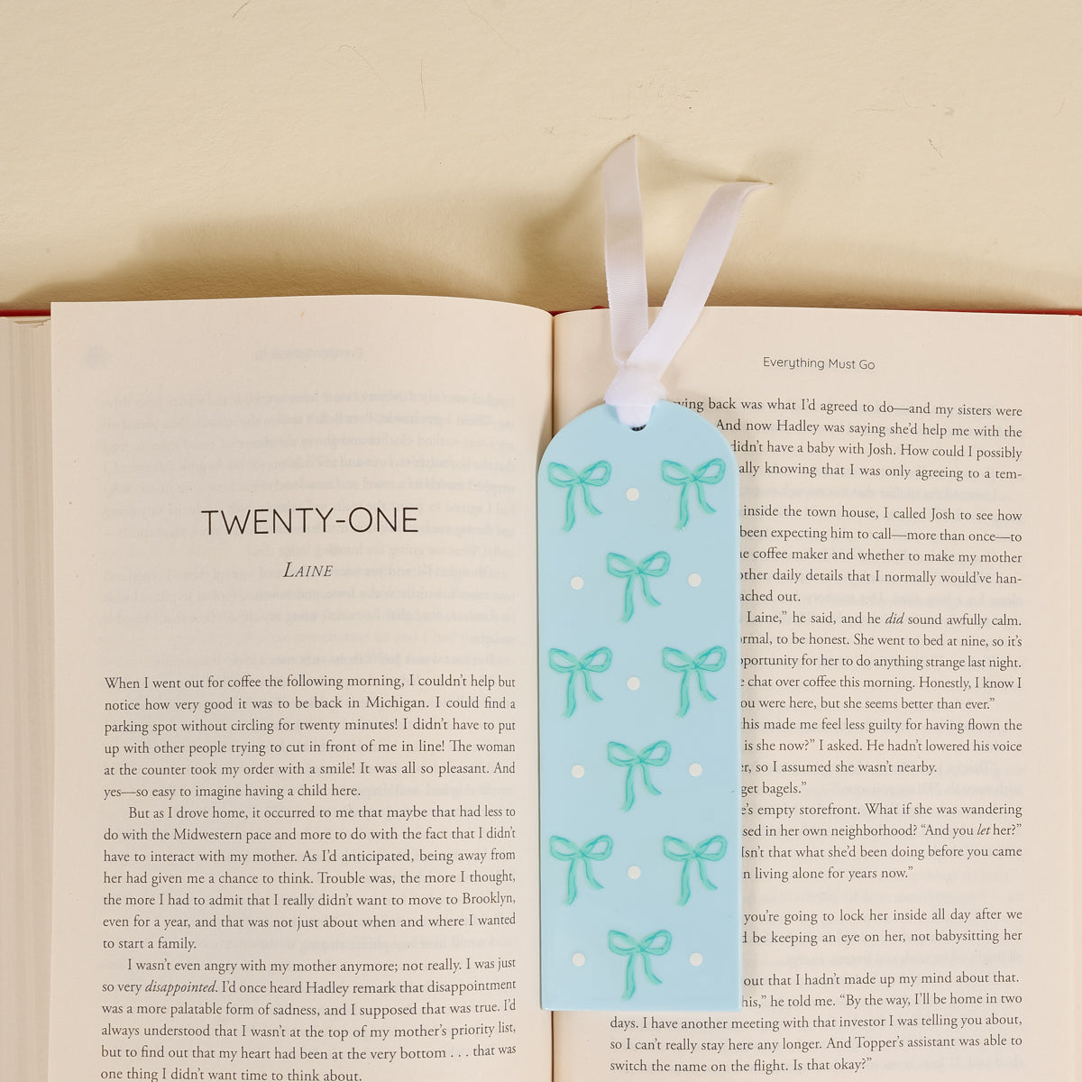 Bows Blue Acrylic Bookmark