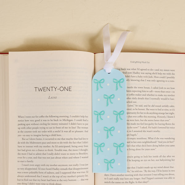 Bows Blue Acrylic Bookmark