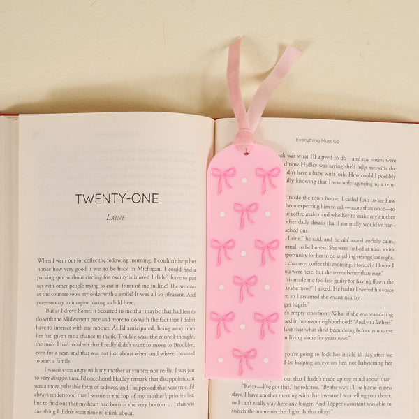 Bows Pink Acrylic Bookmark