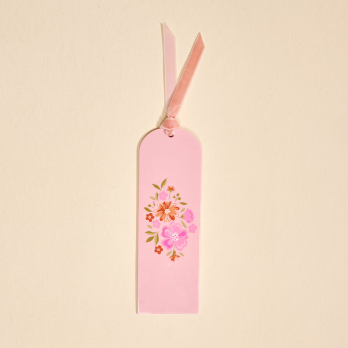 Dainty Floral Pink Acrylic Bookmark