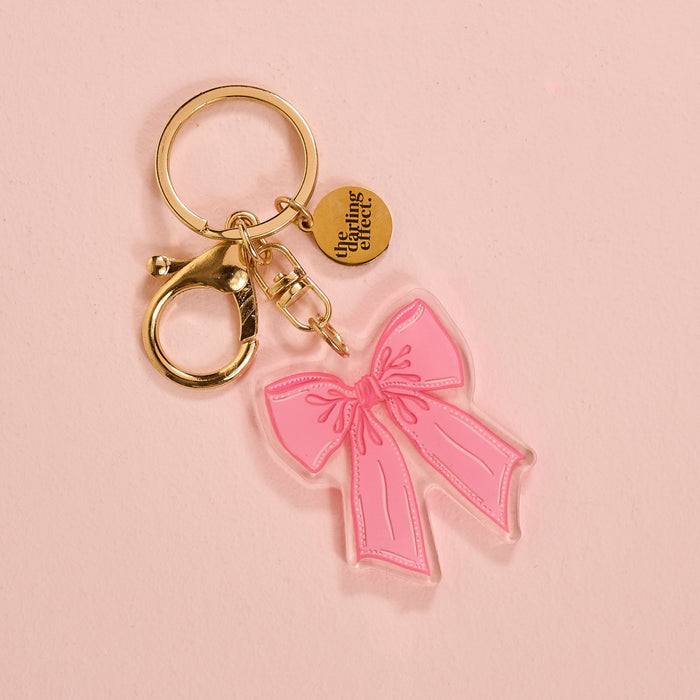 Bow Pink Acrylic Keychain