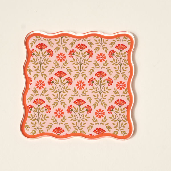 Everbloom Dusty Rose Table Talk Acrylic Coaster Set