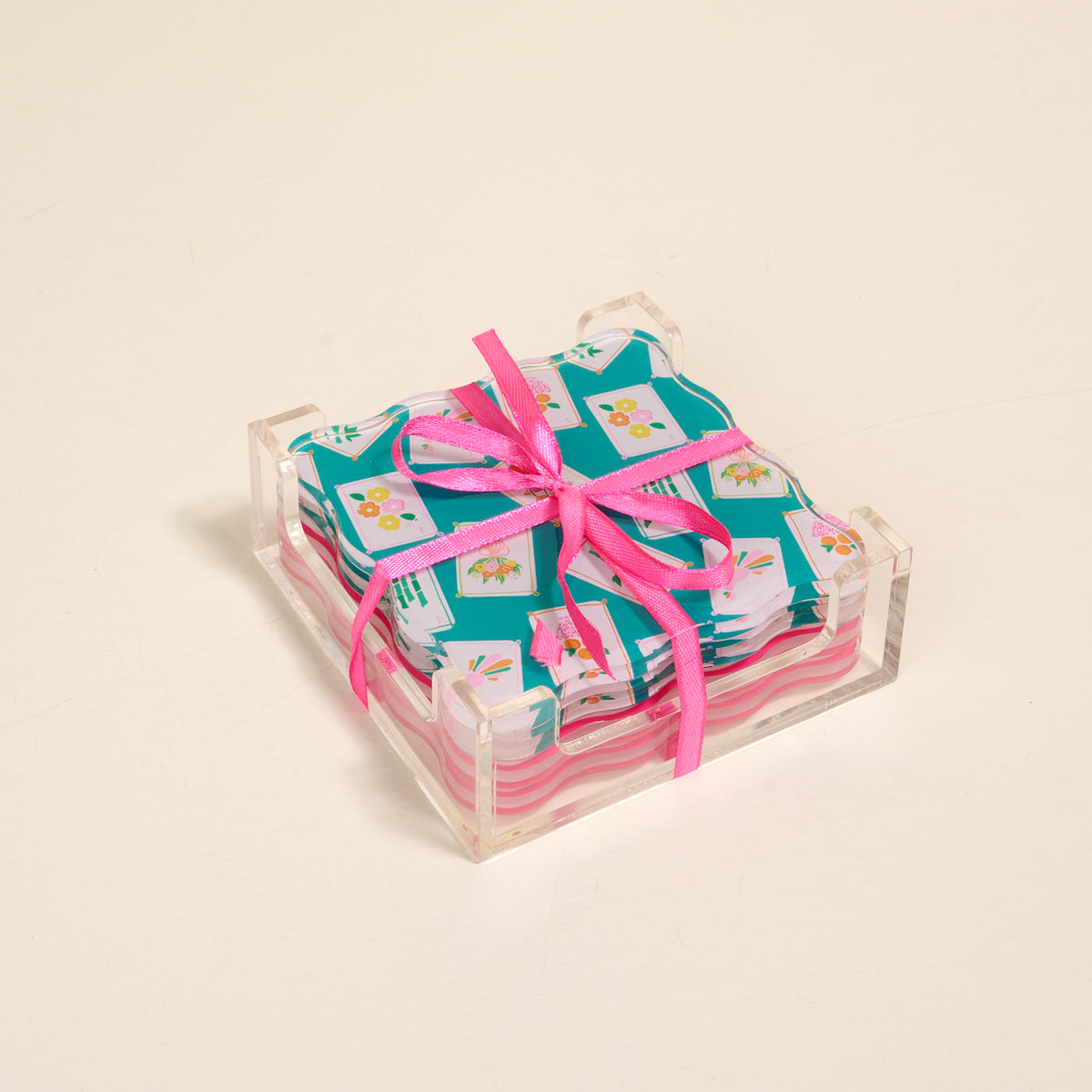 It's Mahj Time Table Talk Acrylic Coaster Set