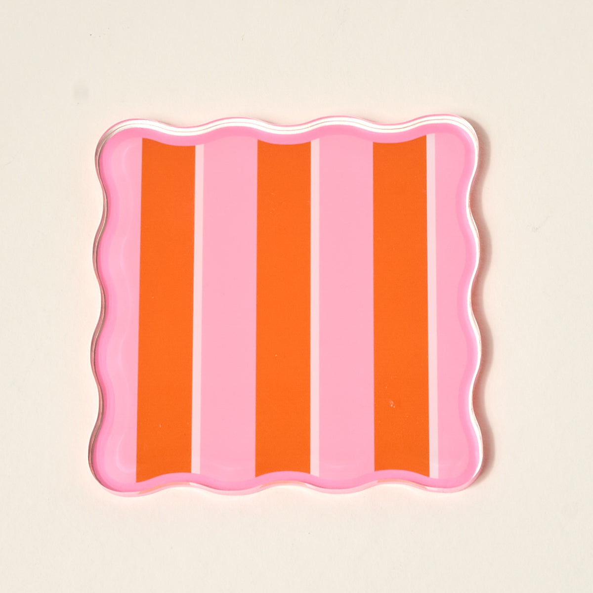 Sicily Stripes Pink Table Talk Acrylic Coaster Set