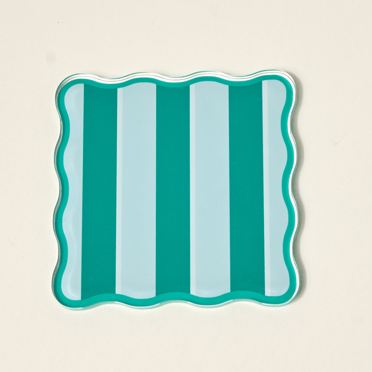 Sicily Stripes Teal Table Talk Acrylic Coaster Set