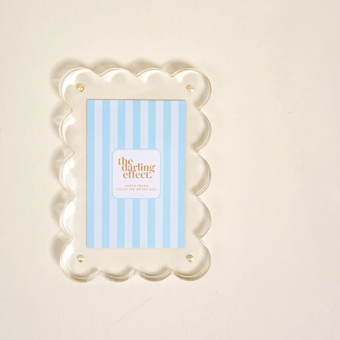 Clear Rectangle Scalloped Acrylic Frame