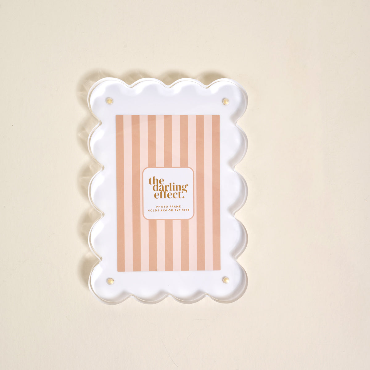 White Rectangle Scalloped Acrylic Frame