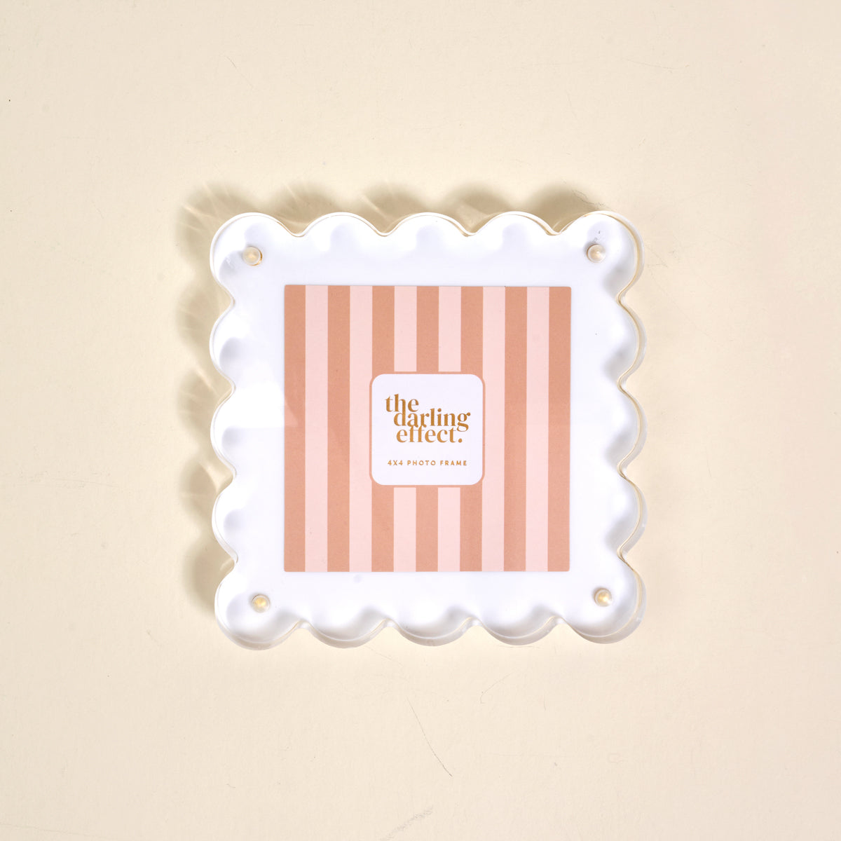 White Square Scalloped Acrylic Frame