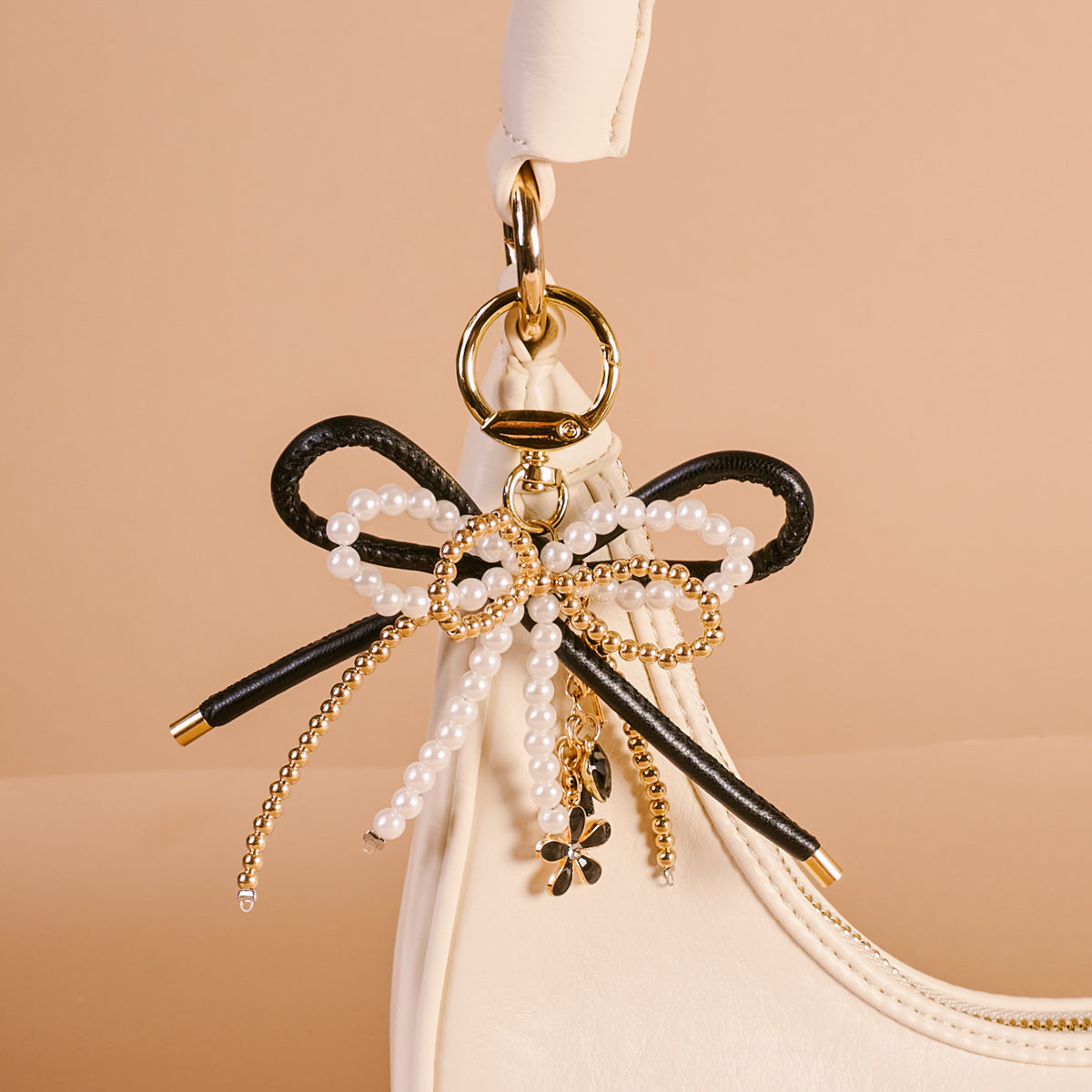 Luxe Glam Layered Bows Bag Charm