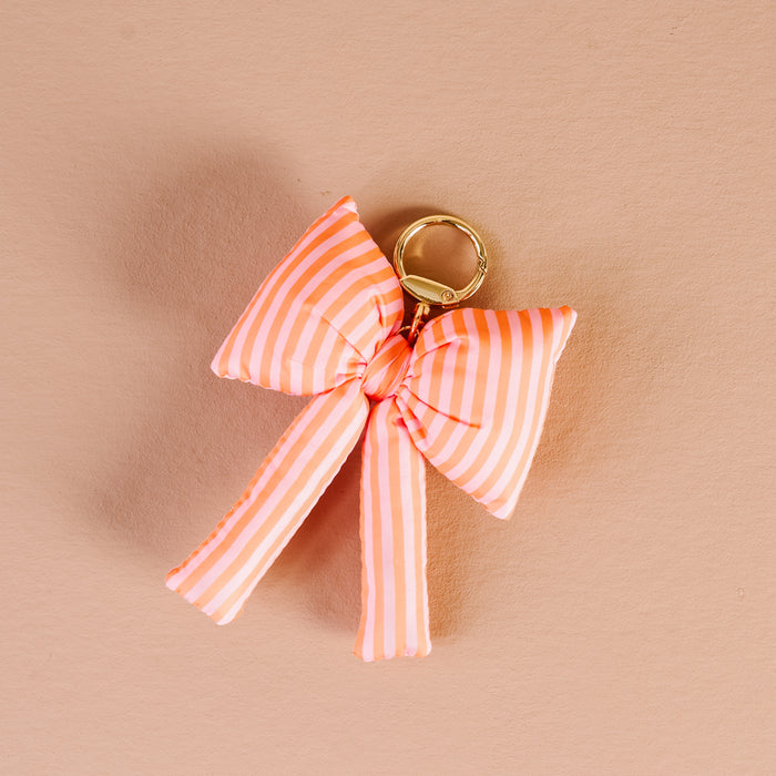 Sherbet Stripes Puffy Bow Bag Charm