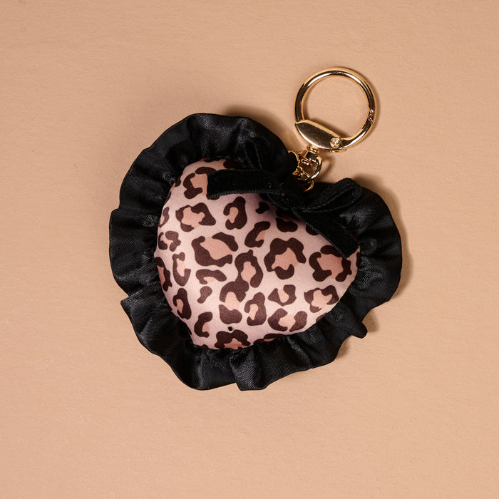 Cheetah Love Puffy Heart Bag Charm