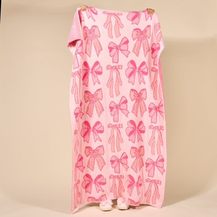 Blushing Bows Pink Cozy Dreams Luxe Blanket