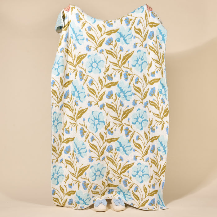 Poppin' Petals Aqua Cozy Dreams Luxe Blanket