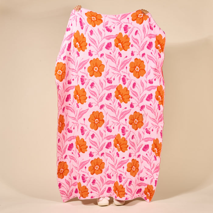 Poppin' Petals Hot Pink Cozy Dreams Luxe Blanket