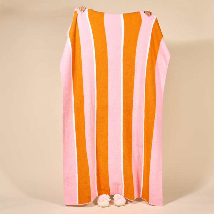 Sicily Stripes Pink Cozy Dreams Luxe Blanket