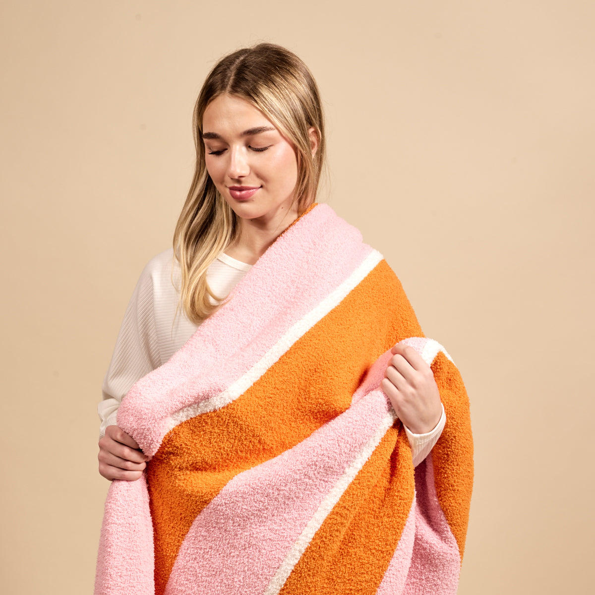 Sicily Stripes Pink Cozy Dreams Luxe Blanket